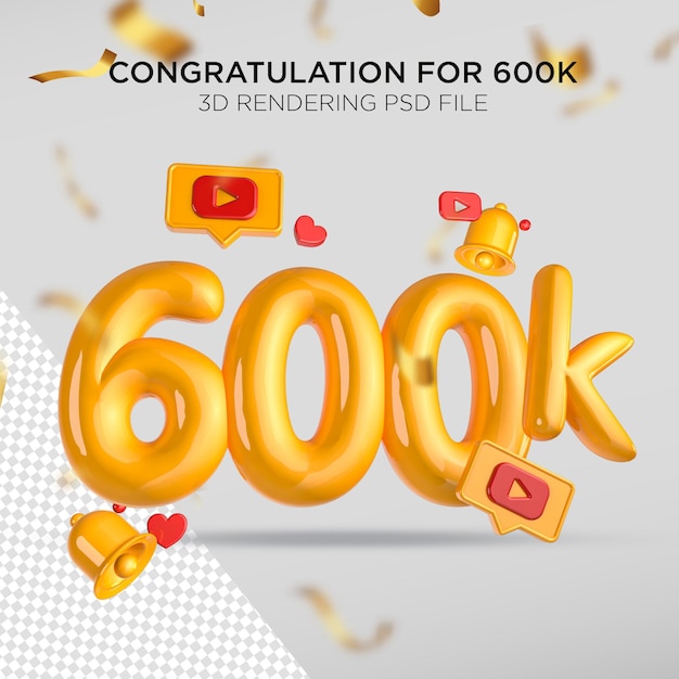 3d 600k gefeliciteerd tekststijleffect Premium PSD