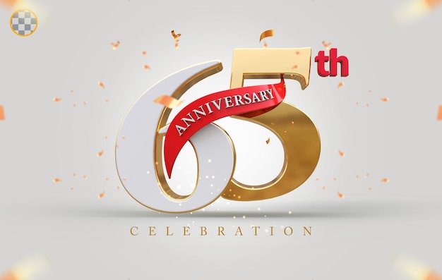 3d 65th anniversary with golden style