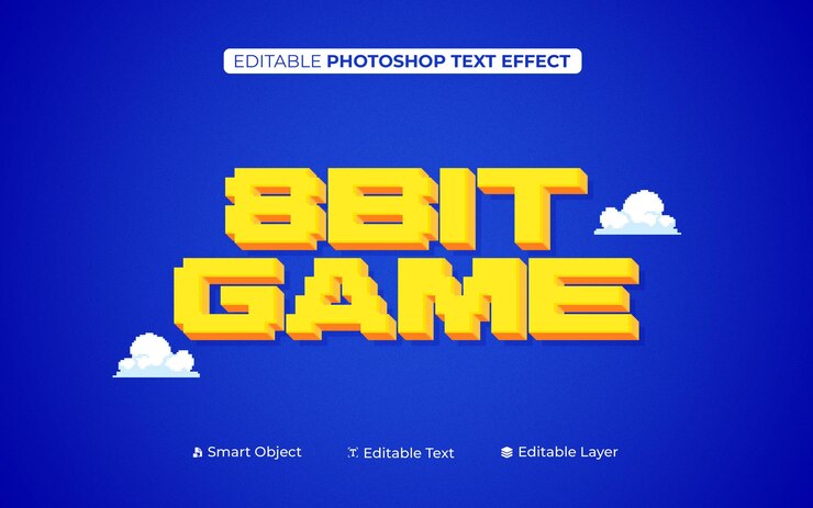 3D 8ビットゲームテキストエフェクト