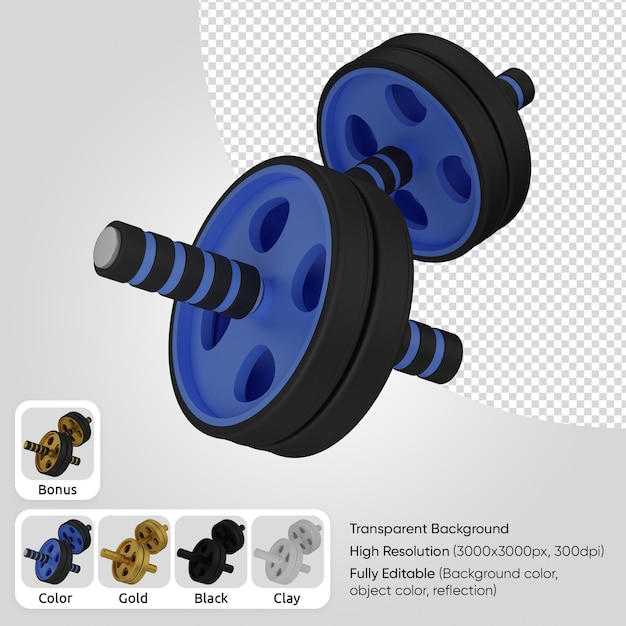 Ruota addominale 3d