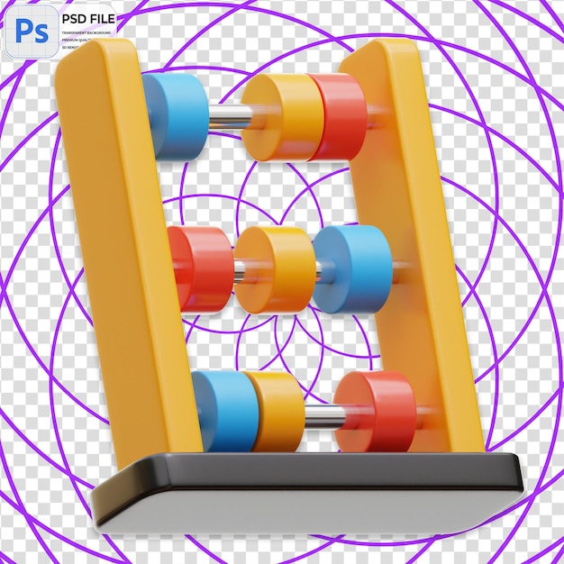 PSD 3d abacus render illustratie icon geïsoleerd png