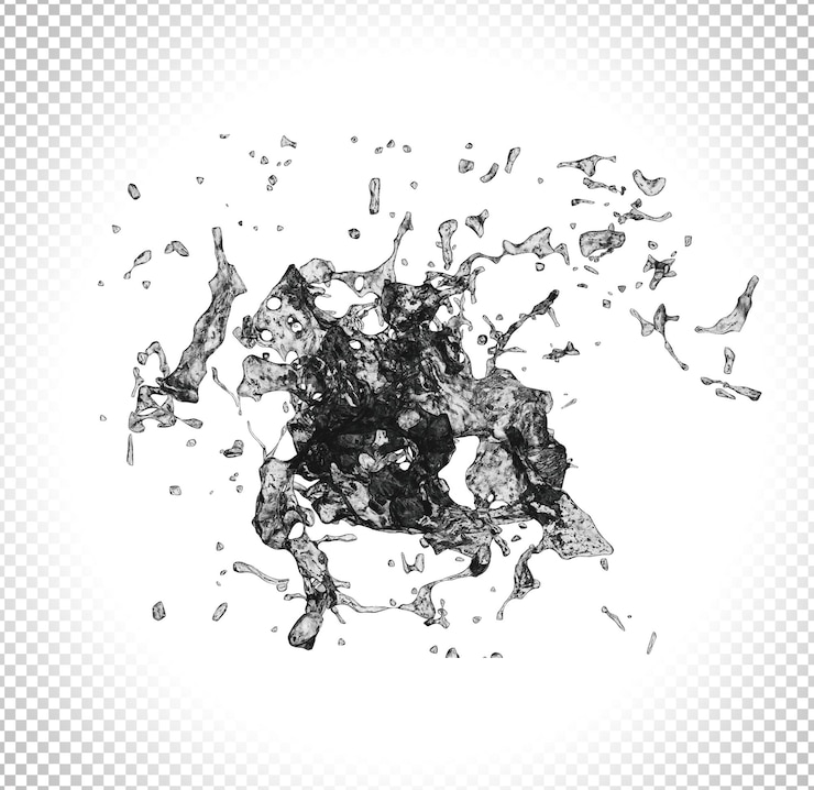 PSD 3d abstract 물 스플래시