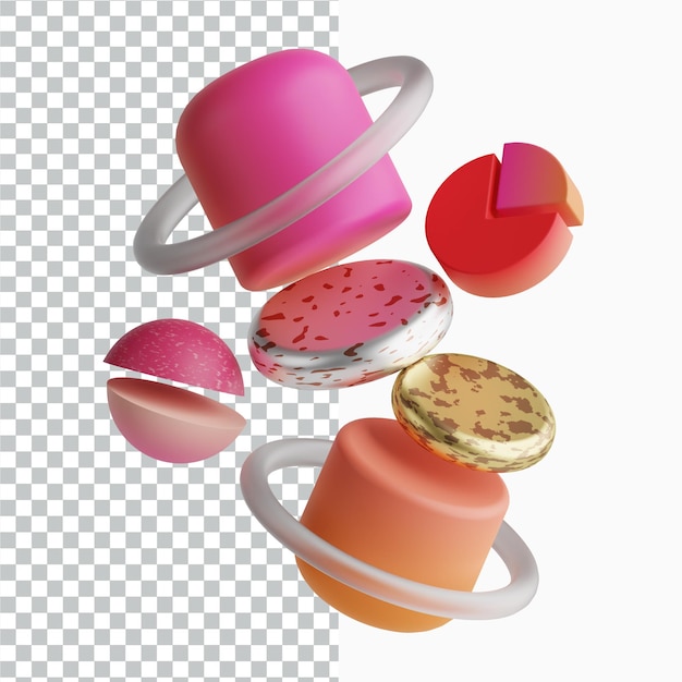 PSD 3d abstract 3d shapes illustrazione di progettazione