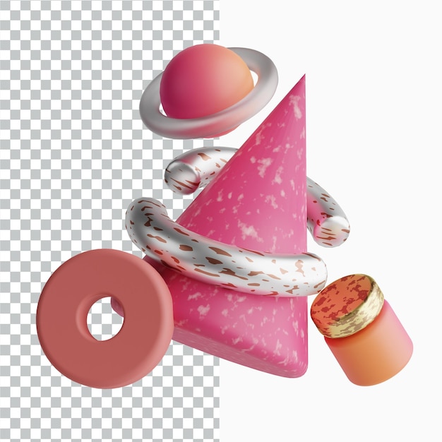 PSD 3d abstract 3d shapes design illustration