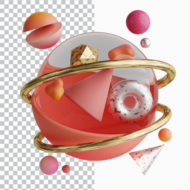 PSD 3d abstract 3d shapes illustrazione di progettazione