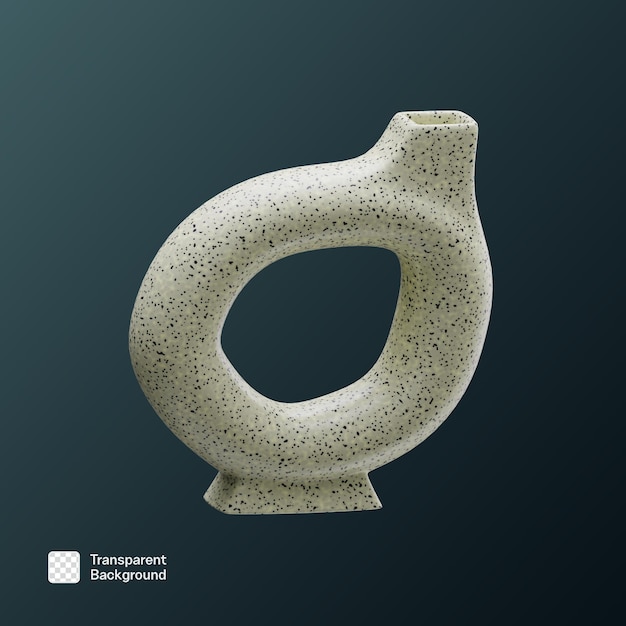 3D Abstract Ceramics Shape PNG Template