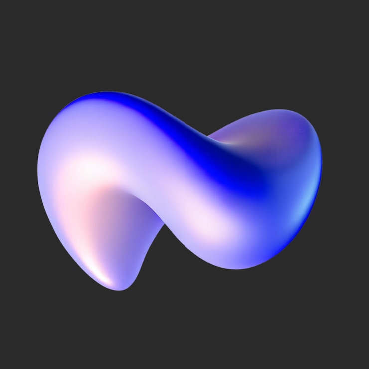 PSD 3d abstract colorful twisted liquid shape