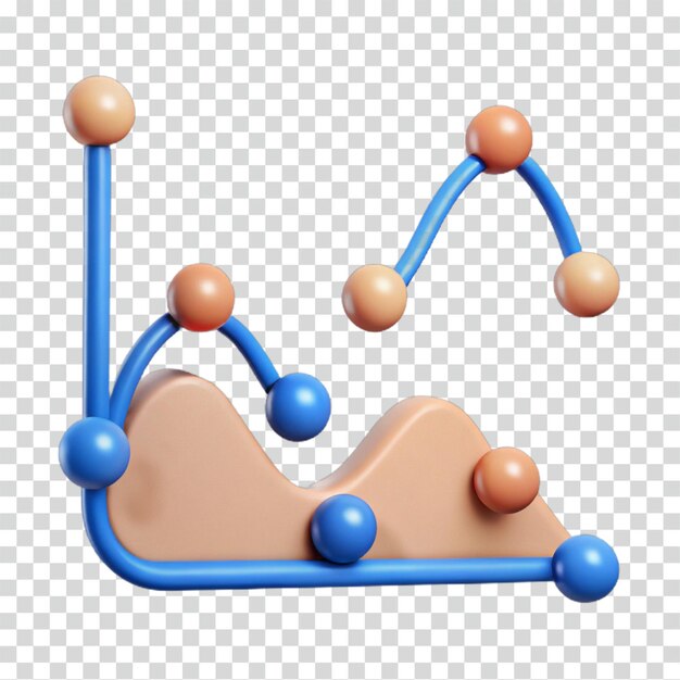 3d abstract data visualization trending curve graph