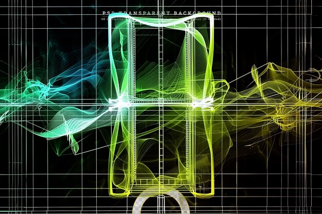 PSD 투명한 배경에 3d 추상 디지털 연결 디자인