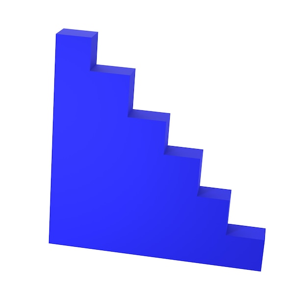 PSD 3d abstract donkere blauwe trap scène geïsoleerd transparante png architectonische structuur minimale muur