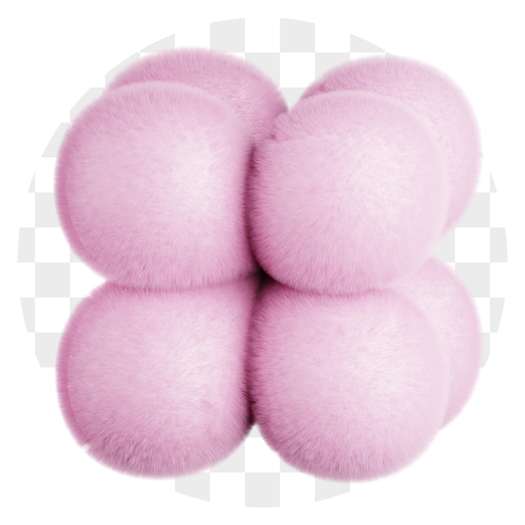 PSD 3d abstract fluffy roze