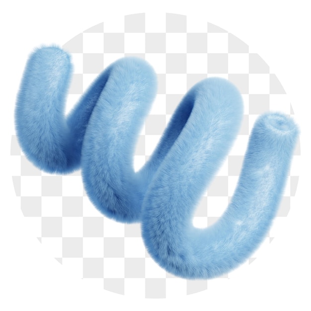 3D アブストラクト ふわふわ 柔らかい 青い 曲がりくねった形
