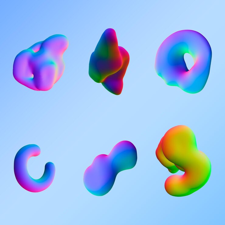 PSD 3d abstract fluid multicolors