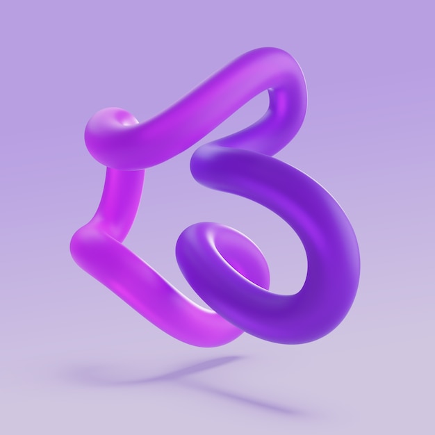 PSD 3d abstract fluid shape icon