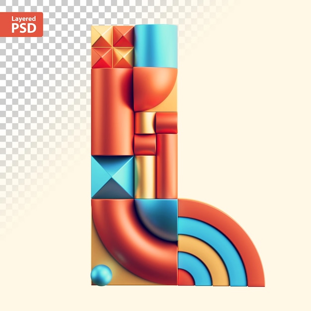 PSD 3d抽象的な幾何学的な文字