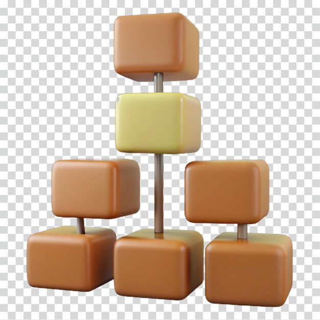 3d abstract hierarchy structure cubes and levels