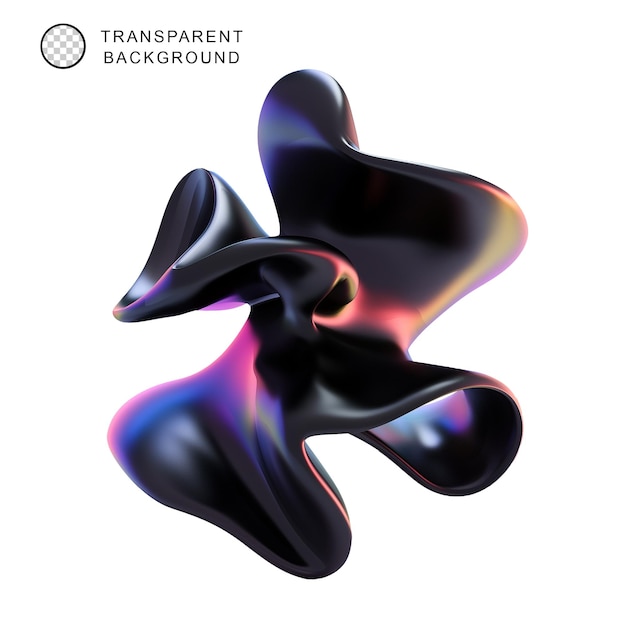 PSD 3d abstract holographic shape