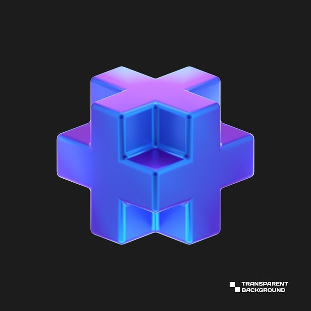 3D ABSTRACT LILLA METAL OBJECT RENDER
