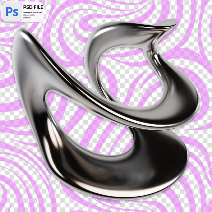 PSD 3d abstract metallic liquid icon isolated png illustration psd template (psd-sjabloon voor geïsoleerde png-illustraties)