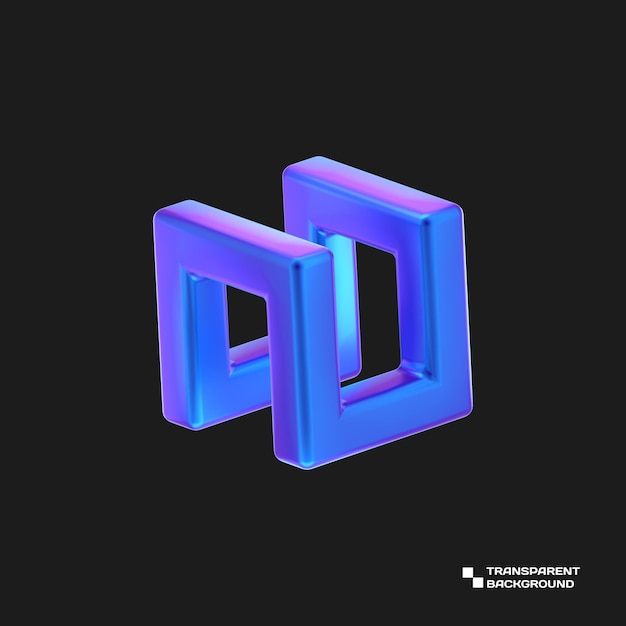 PSD 3d abstract purple metal object render
