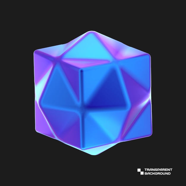 3d abstract purple metal object render