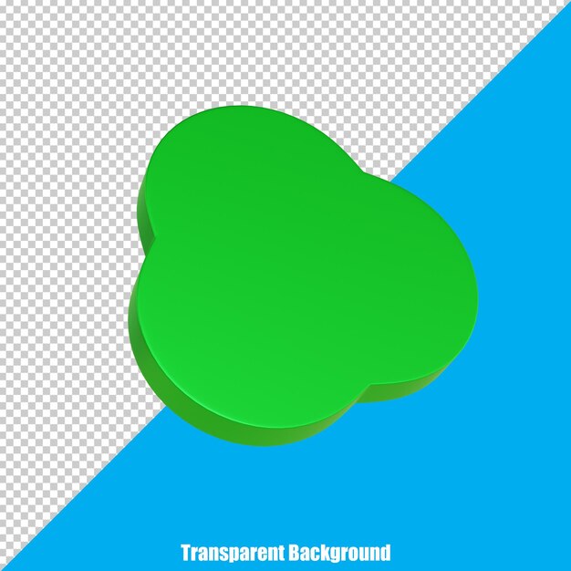 3D Abstract Rounded Shape with Realistic Appearance on Transparent Background