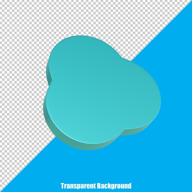 3D Abstract Rounded Shape with Realistic Appearance on Transparent Background