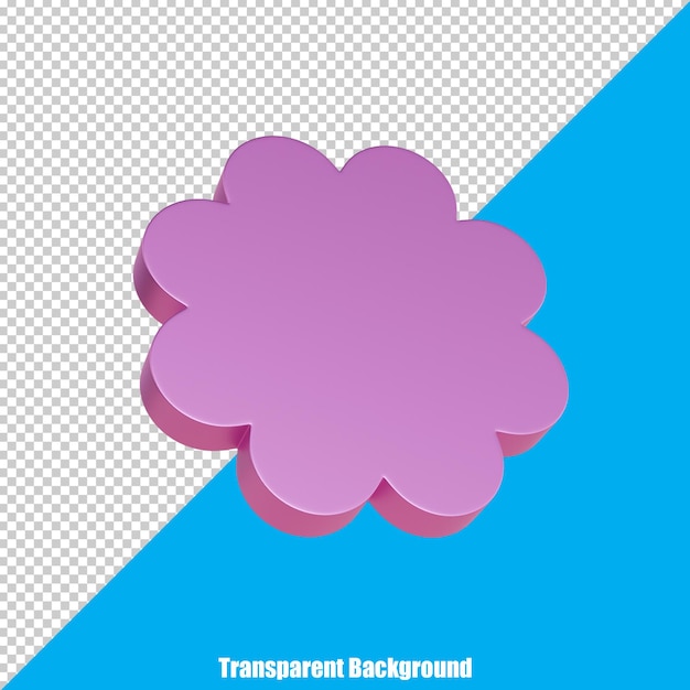 PSD 3d abstract rounded shape with realistic appearance on transparent background