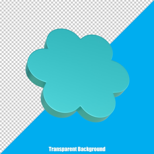 PSD 3d abstract rounded shape with realistic appearance on transparent background