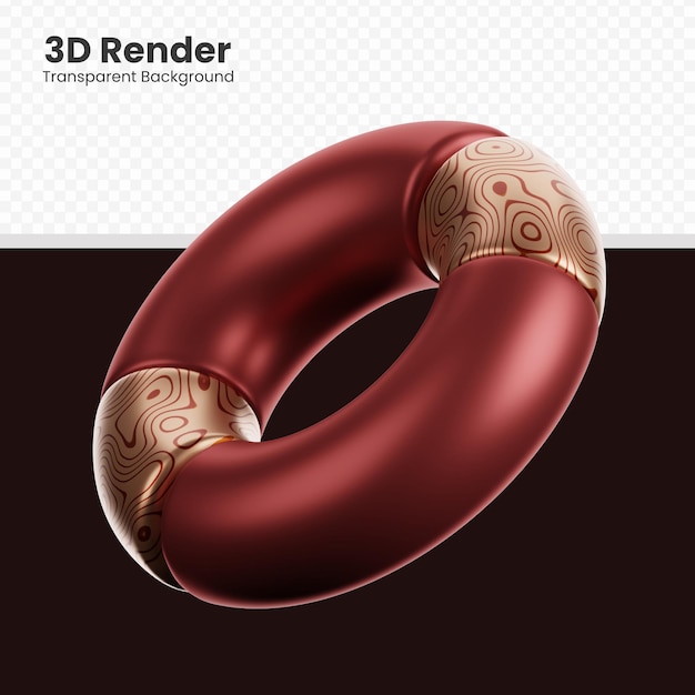 3d Abstract Shape Illustration Isolated with Glossy Effect Color Texture