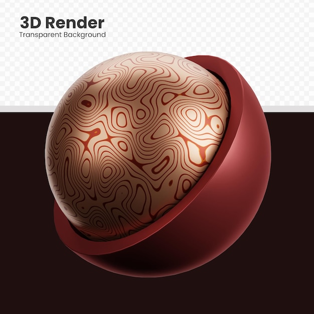 Illustrazione di forma astratta 3d isolata con texture a colori effetto lucido