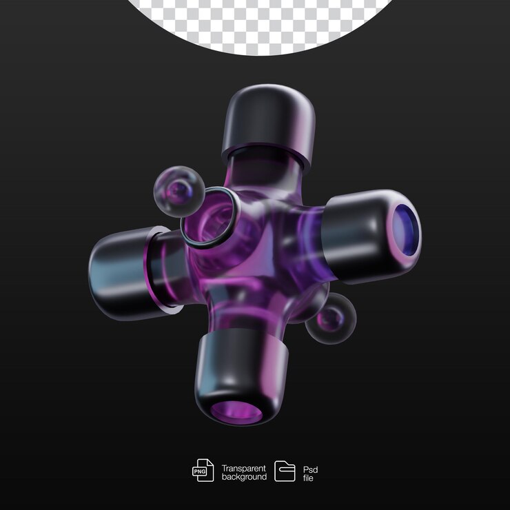 PSD 3d abstract transparent element psd file view
