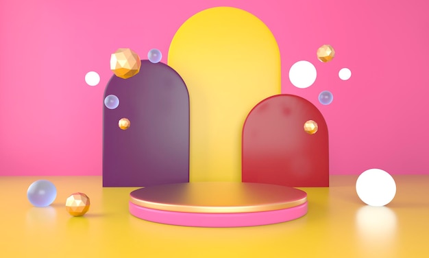 3D-abstracte achtergrond met podium voor weergave van het product