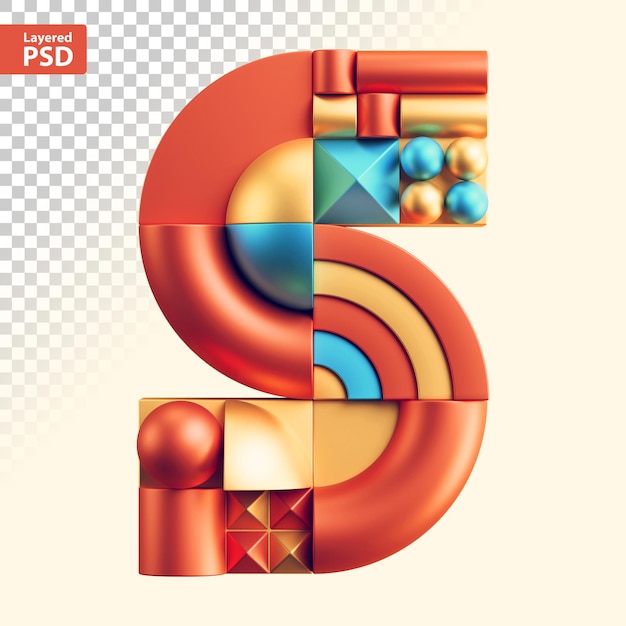 PSD 3d-abstracte geometrische getallen