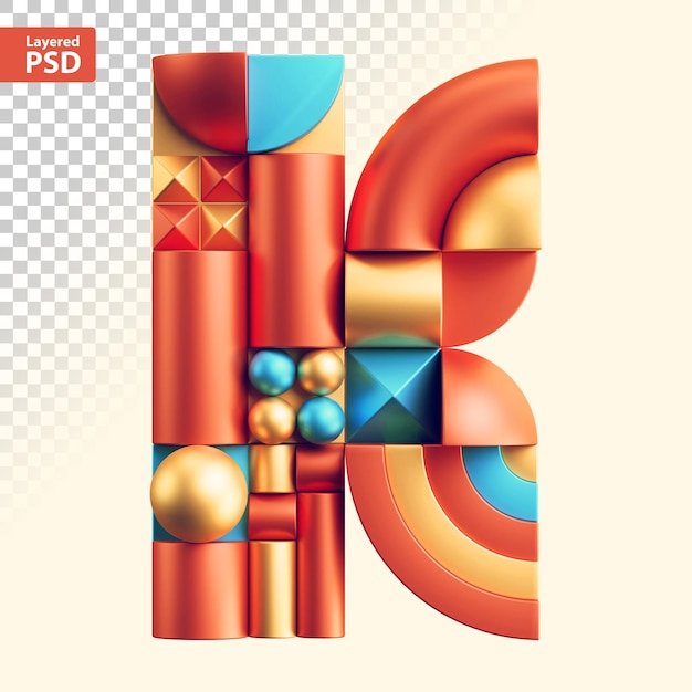 3d Abstrakcyjna Litera Geometryczna