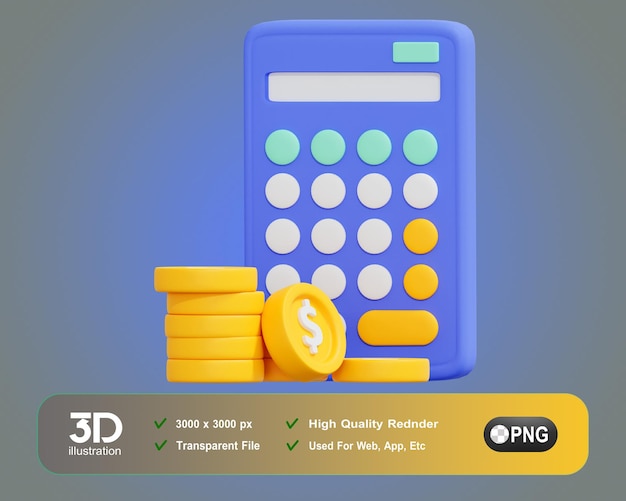 3d accounting blue finance 3d icon illustrations