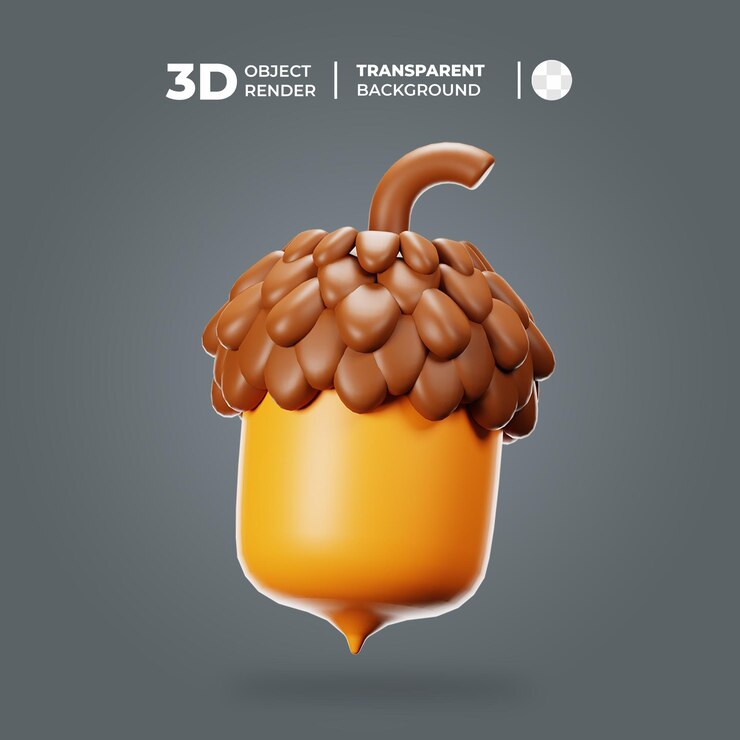 PSD значок 3d желудя