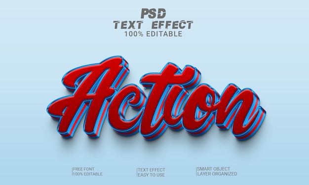 3d action editable text effect