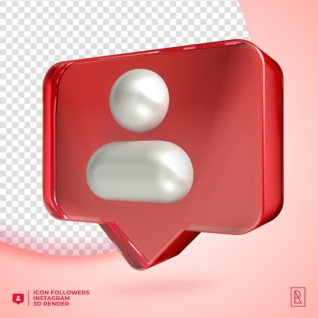 3d acylic followers Instagram icon isolated