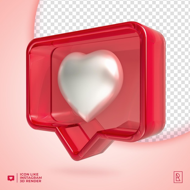 3d acylic like Instagram icon isolated