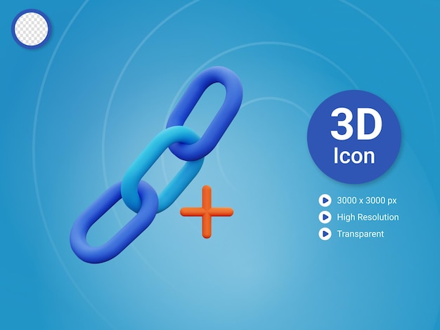 PSD 3d add url icon