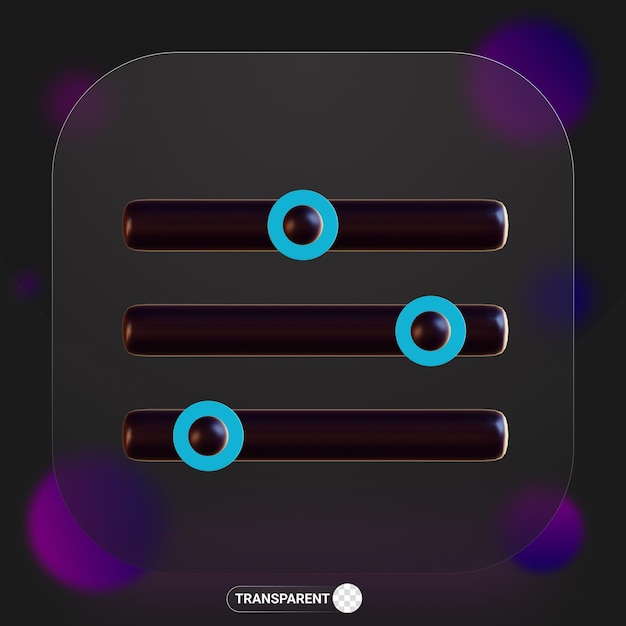 PSD 3d adjustment icon dark theme