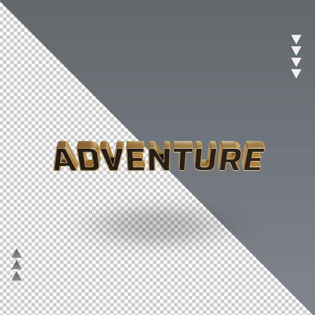 Rendering 3d dell'icona dell'oro nero dell'avventura vista dall'alto