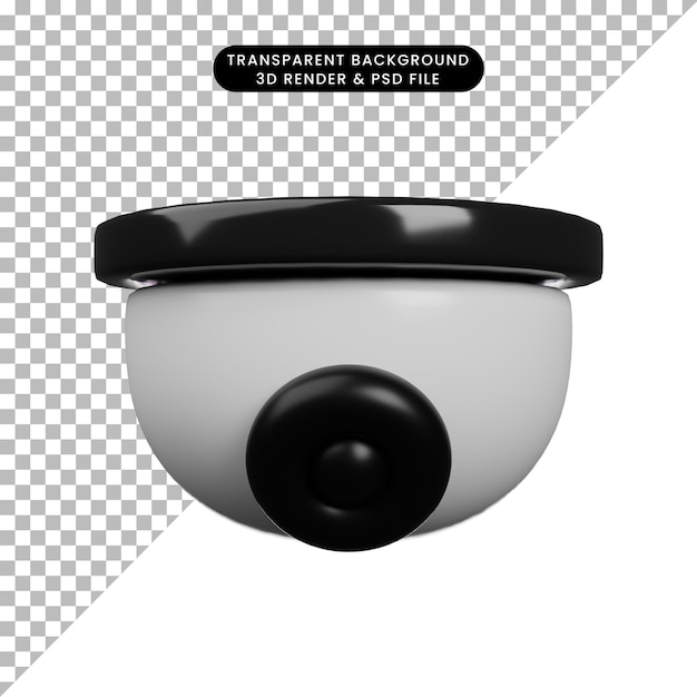 3d-afbeelding van cctv-pictogram in 3d render