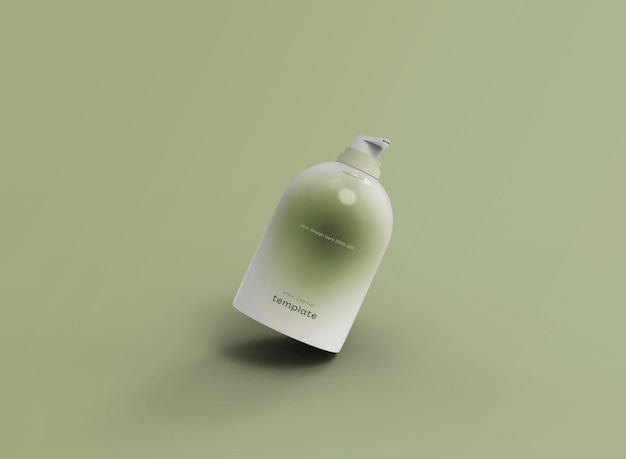 PSD 3d afgeronde dispenser fles mockup geïsoleerde achtergrond