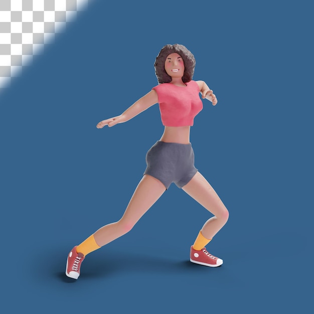 PSD 3d african american teenage girl dancing