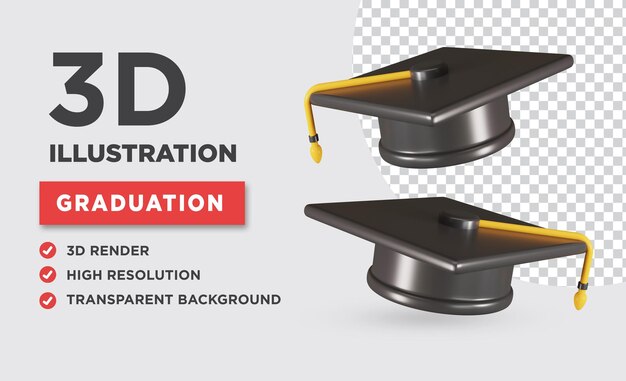 PSD 3d-afstuderen glb-pictogram