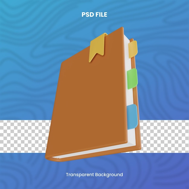 PSD 3d agenda with transparent background high quality render