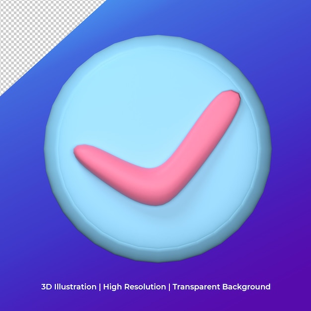 3d agree check illustration icon