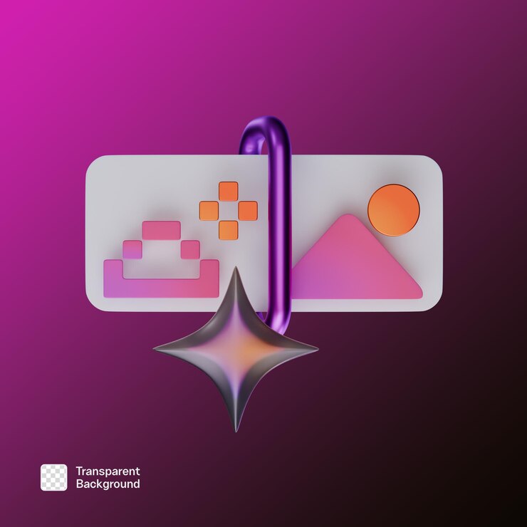 PSD 3d ai icon for virtual assistant app illustration png template
